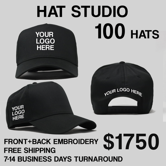 100 Hats Front+Back+Side Embroidery